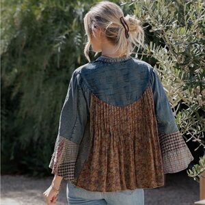 Women's Multicolor Patchwork Top